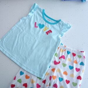Girls' Multicolor Heart 2-Piece Pajama Set - Size 4T